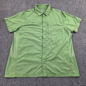 Mountain Hardwear Mens Short Sleeve Button Up Shirt Green Outdoor Hiking  Sz XL